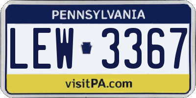 PA license plate LEW3367