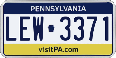 PA license plate LEW3371