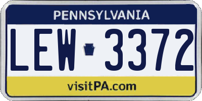 PA license plate LEW3372