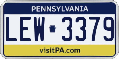 PA license plate LEW3379