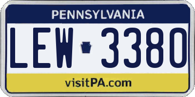 PA license plate LEW3380