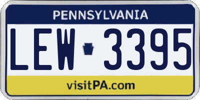 PA license plate LEW3395