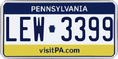 PA license plate LEW3399