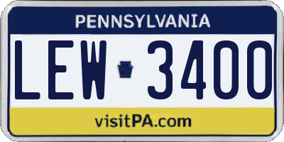 PA license plate LEW3400