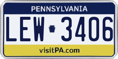 PA license plate LEW3406