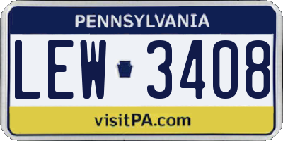 PA license plate LEW3408