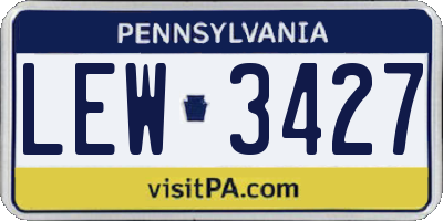 PA license plate LEW3427