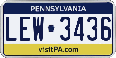 PA license plate LEW3436