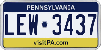 PA license plate LEW3437