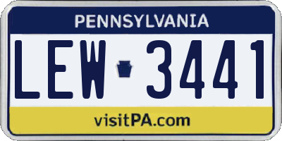 PA license plate LEW3441