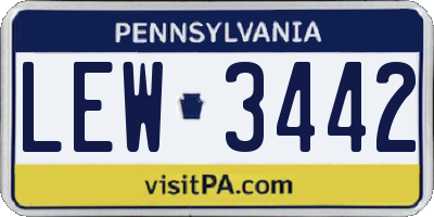 PA license plate LEW3442
