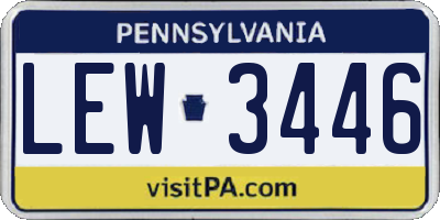 PA license plate LEW3446