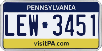 PA license plate LEW3451