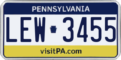 PA license plate LEW3455