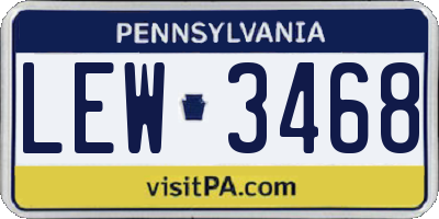 PA license plate LEW3468