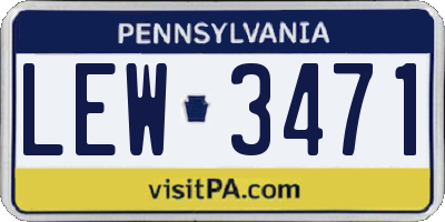 PA license plate LEW3471