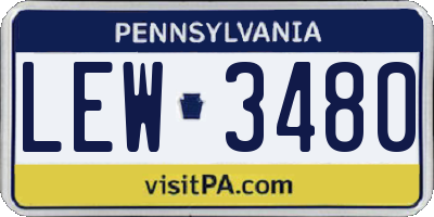 PA license plate LEW3480