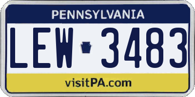 PA license plate LEW3483