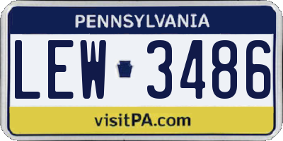 PA license plate LEW3486