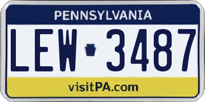 PA license plate LEW3487