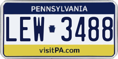 PA license plate LEW3488