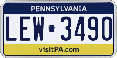 PA license plate LEW3490