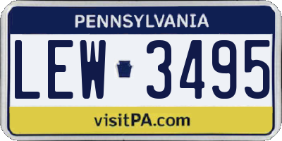 PA license plate LEW3495