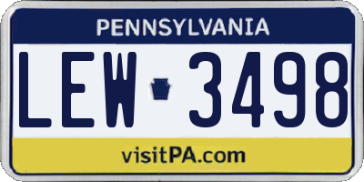 PA license plate LEW3498
