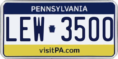 PA license plate LEW3500