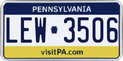 PA license plate LEW3506