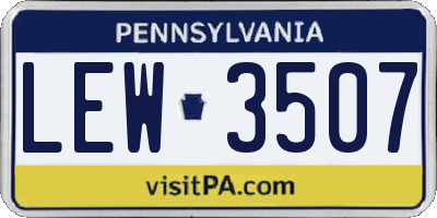 PA license plate LEW3507