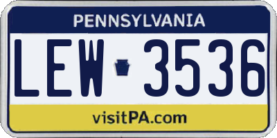 PA license plate LEW3536