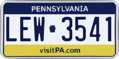 PA license plate LEW3541