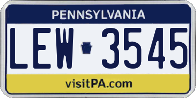 PA license plate LEW3545