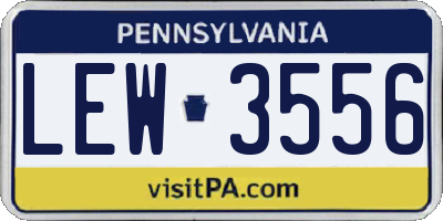 PA license plate LEW3556