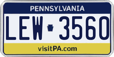 PA license plate LEW3560