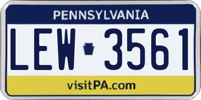 PA license plate LEW3561