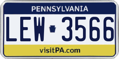 PA license plate LEW3566