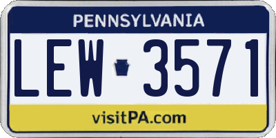 PA license plate LEW3571