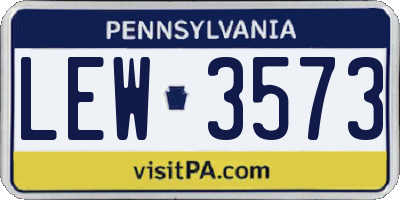 PA license plate LEW3573