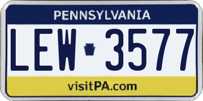PA license plate LEW3577