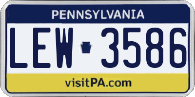 PA license plate LEW3586