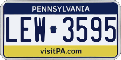 PA license plate LEW3595