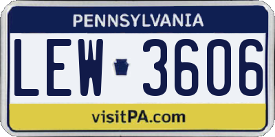 PA license plate LEW3606