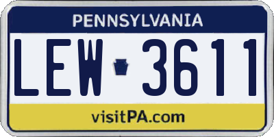 PA license plate LEW3611
