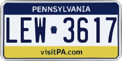 PA license plate LEW3617