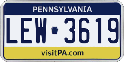 PA license plate LEW3619