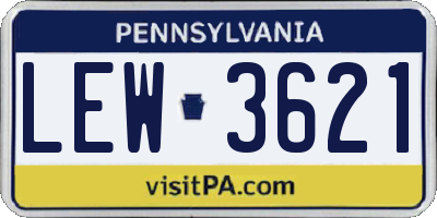PA license plate LEW3621