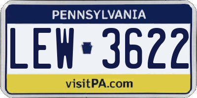 PA license plate LEW3622