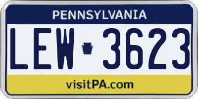 PA license plate LEW3623